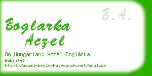 boglarka aczel business card