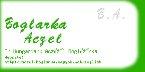 boglarka aczel business card